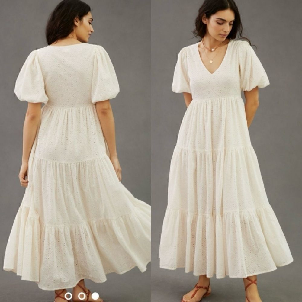 Anthropologie | MOTHER V-Neck Maxi Dress | Color: White | Size: Small